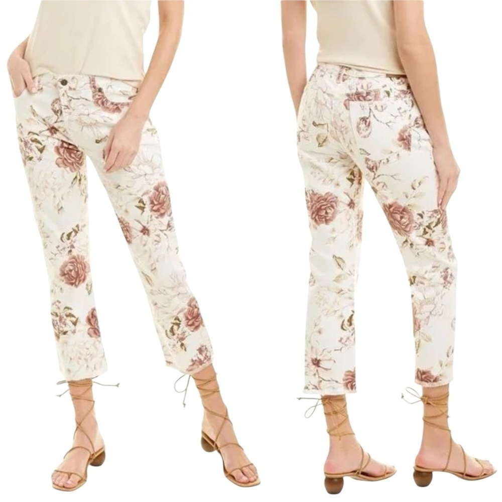 Johnny Was The Cropped Boyfriend Jeans in Rose Nwt